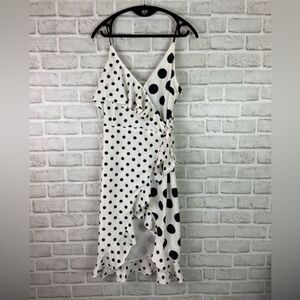 DO+BE Size Medium polkadot mini dress ties on side spaghetti straps adjustable